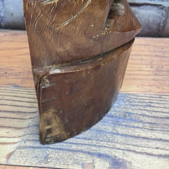 Vintage African Mask Hand Carved Wood Tribal Wall Hanging Totem Large - Picture 8 of 12